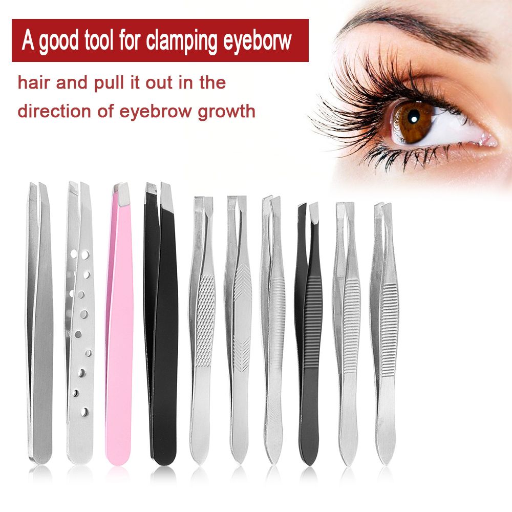 High Quality Makeup Tools Portable Professional Hair Pluckers Stainless Steel Eyelash Extension Clip Eyebrow Tweezer